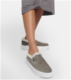 Prada Macro shearling-lined suede sneakers