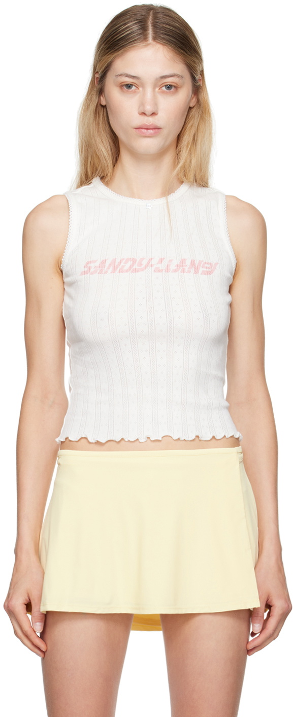 Sandy Liang White Clipper Tank Top