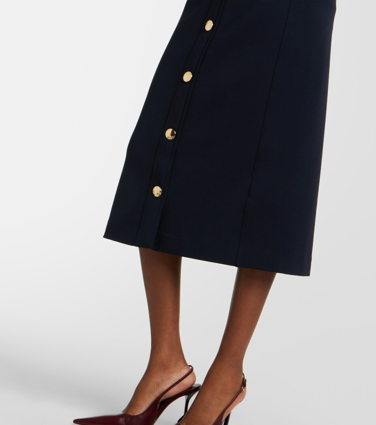 'S Max Mara Cotton-blend midi skirt