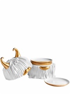 L'OBJET Lynda Set Of 4 Porcelain Plates & Box