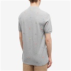 Kenzo Paris Men's Pixel Slim Polo Shirt in Pearl Grey