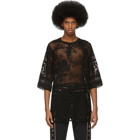 Dolce and Gabbana Black Lace Embroidered T-Shirt