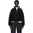 JACQUEMUS Black 'The Gros Grain' Zipped-Rollneck Sweatshirt