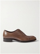 BRIONI - Cap-Toe Leather Oxford Shoes - Brown