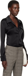 Courrèges Black Backless Satin Bodysuit