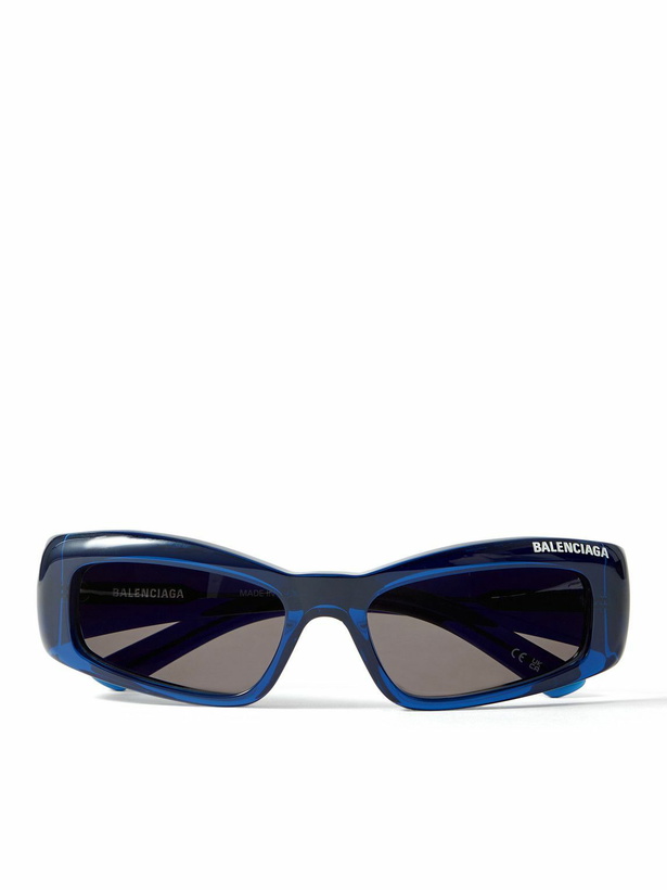 Photo: Balenciaga - Rectangular-Frame Logo-Print Acetate Sunglasses