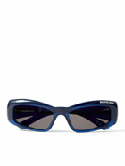 Balenciaga - Rectangular-Frame Logo-Print Acetate Sunglasses
