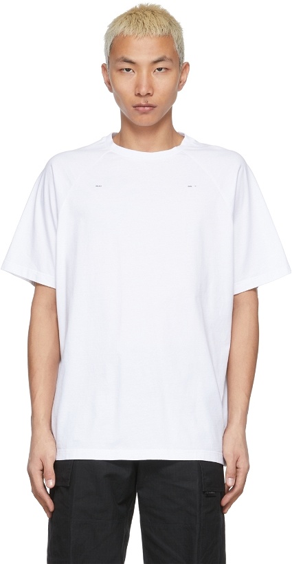 Photo: HELIOT EMIL White Raglan Logo T-Shirt