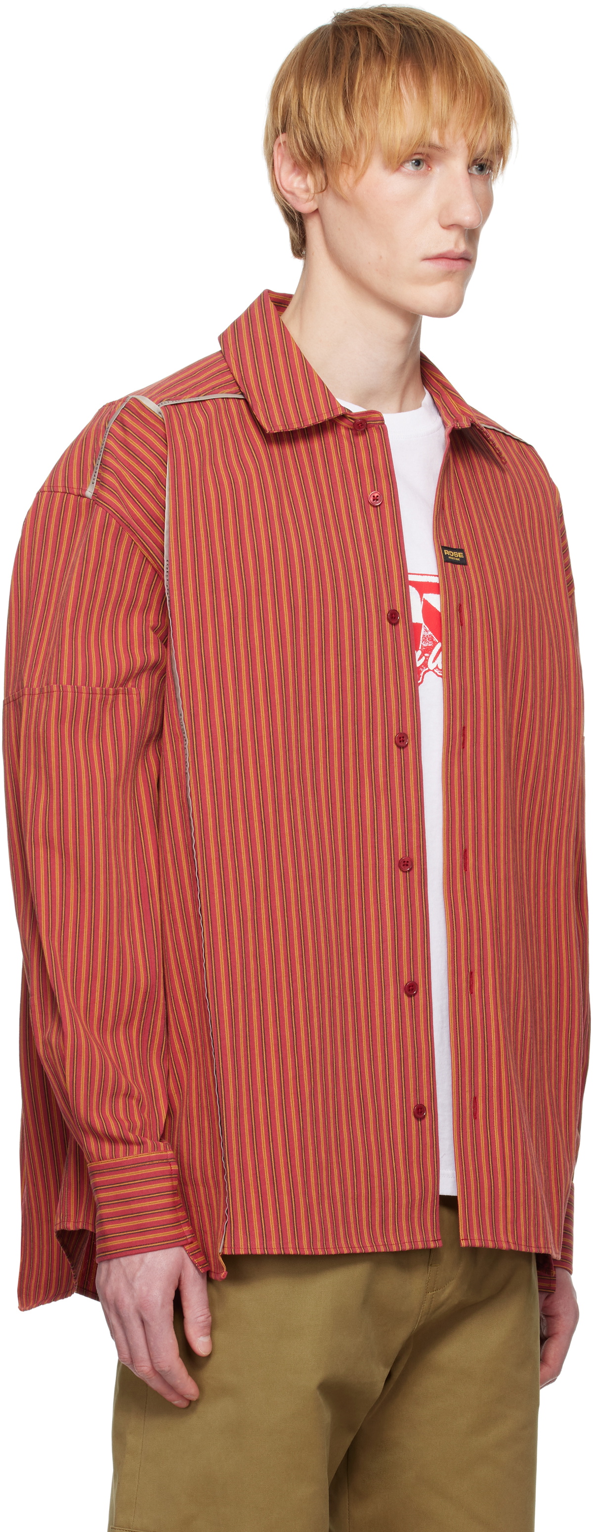 Martine Rose Red & Yellow Cut Overshirt