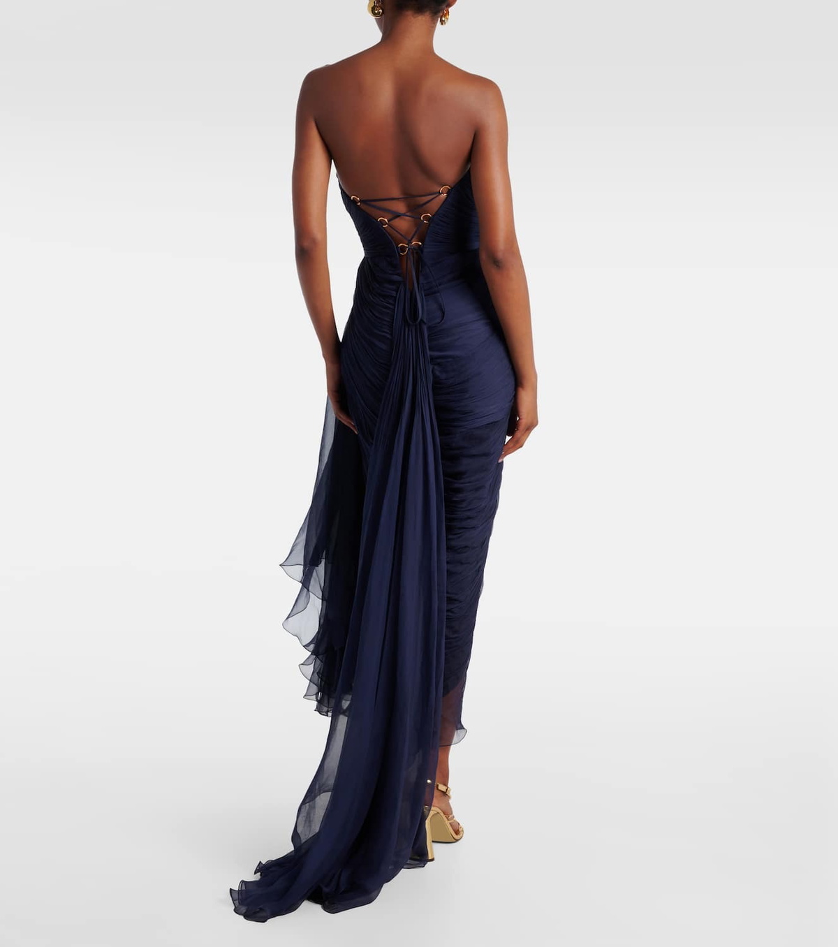 Maria Lucia Hohan Heidi ruched silk corset gown