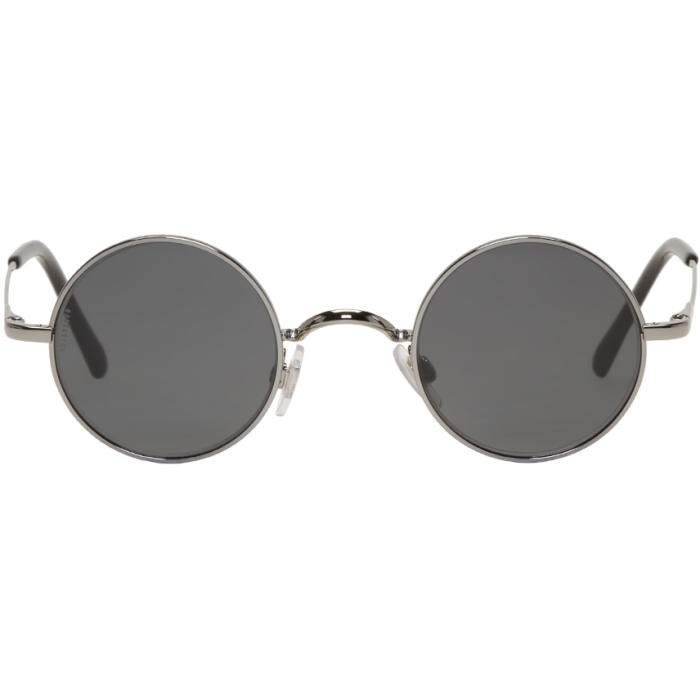 Photo: Dolce and Gabbana Gunmetal Round Sunglasses 