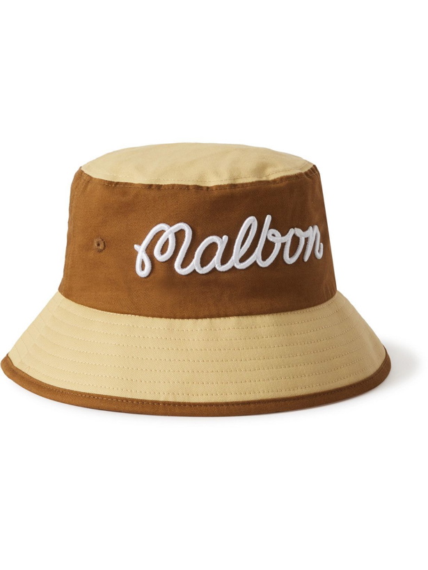 Photo: Malbon Golf - Logo-Embroidered Two-Tone Cotton-Canvas Bucket Hat