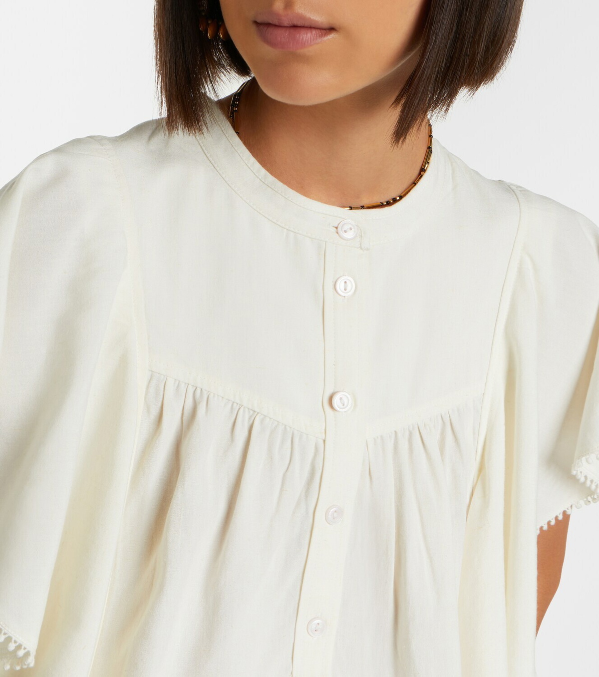 Marant Etoile Marlie ruffled crochet-trimmed blouse