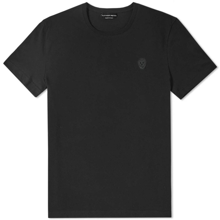 Photo: Alexander McQueen Embroidered Logo Tee Black