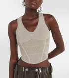 Dion Lee Cropped ribbed-knit bustier