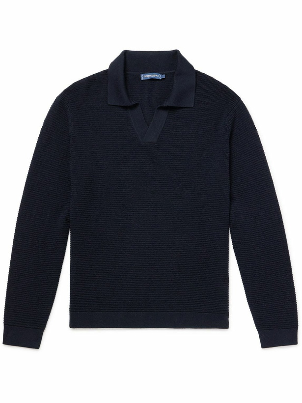 Photo: Frescobol Carioca - Orlando Merino Wool Polo Sweater - Blue