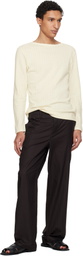 Paul Smith Beige Cotton-Linen Boat Neck Long-Sleeve T-shirt