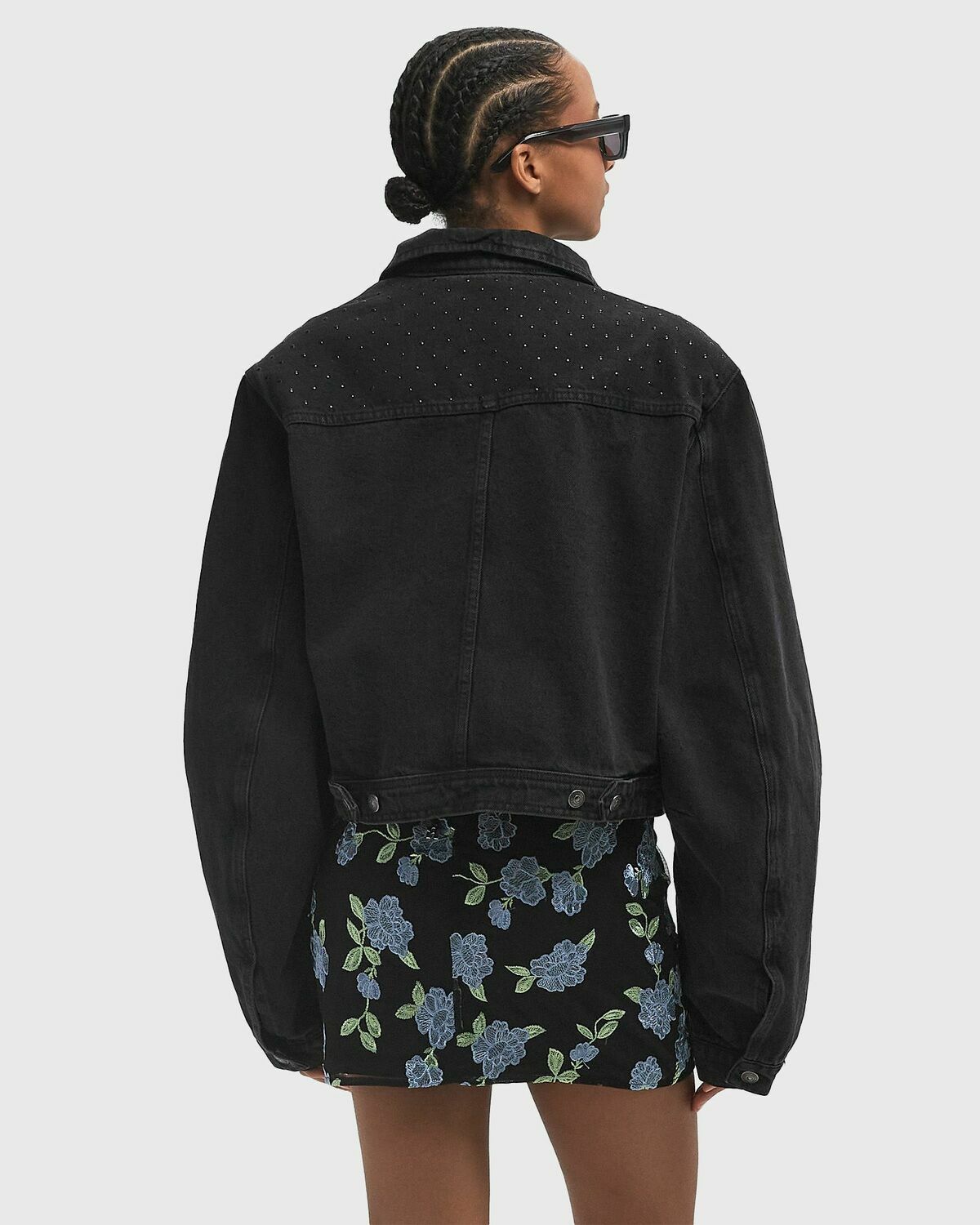 ROTATE Birger Christensen Denim Oversized Jacket Black Womens Denim Jacket
