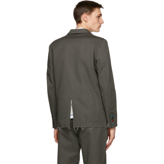 Undercover Grey Raw Hem Blazer