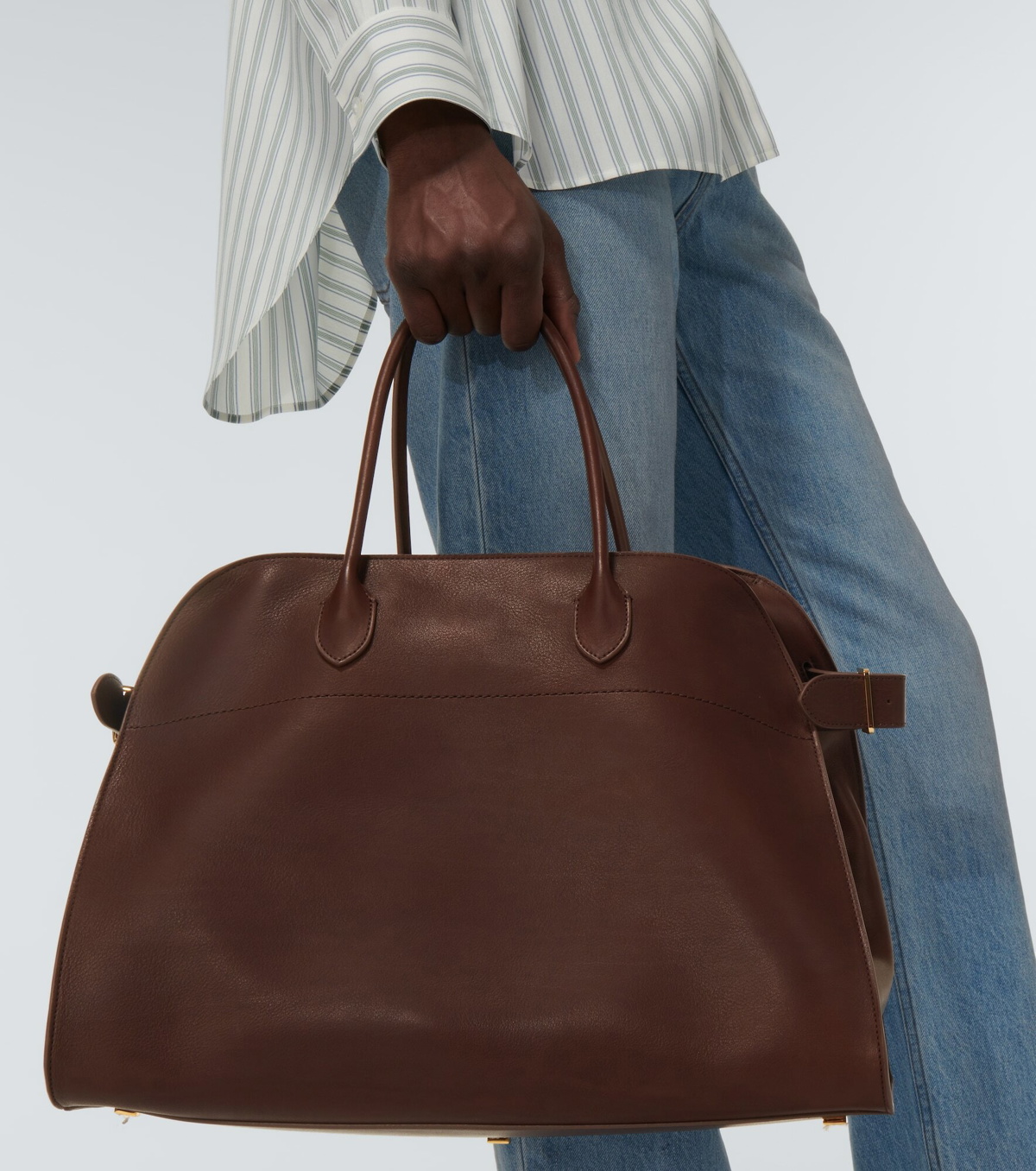 The Row Margaux 15 Top-Handle Bag in Grain Leather
