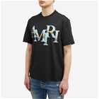 AMIRI Men's Chrome Staggered Logo T-Shirt in Black