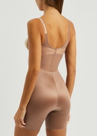 Spanx Open-Bust Mid-Thigh Bodysuit Beige