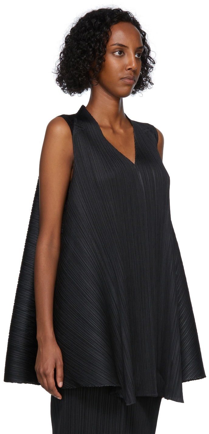 Pleats Please Issey Miyake Black Twilight Blouse Pleats Please