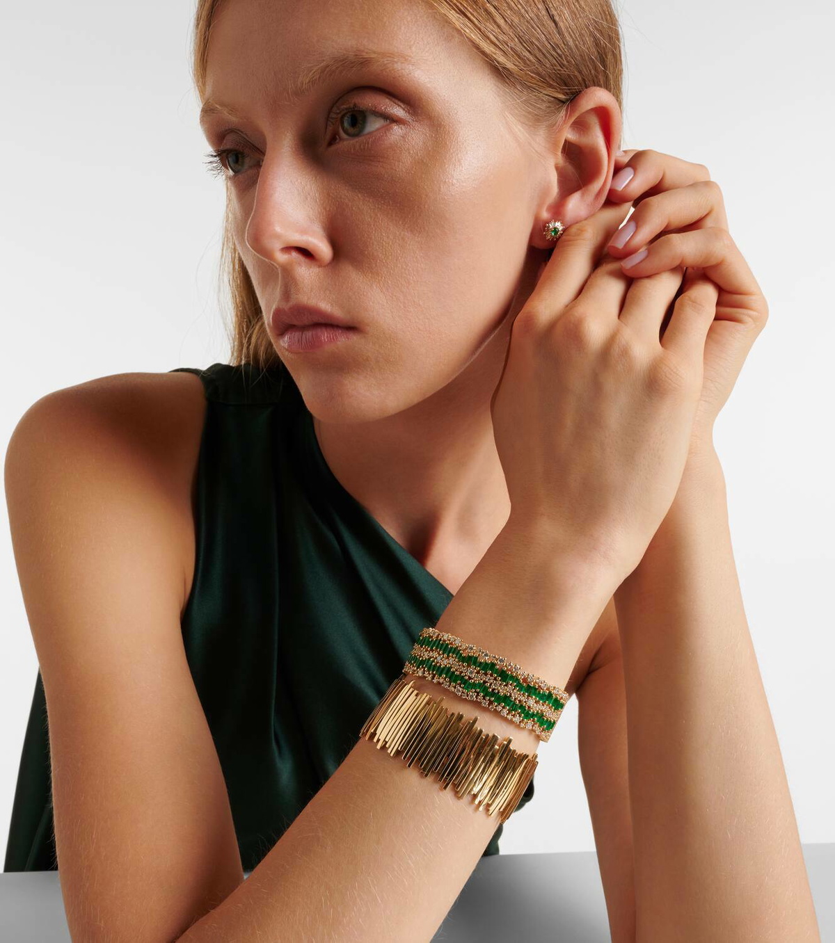 Suzanne Kalan Jagged 18kt gold bangle