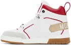 Moschino White & Red Streetball Sneakers