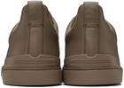 ZEGNA Brown Deerskin Triple Stitch Sneakers