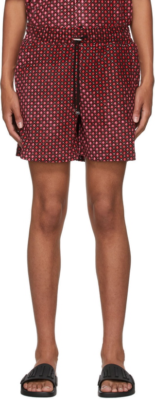 Photo: AMIRI Pink & Black Velour Shorts