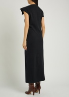 Isabel Marant Nadela Gathered Cotton Midi Dress Black