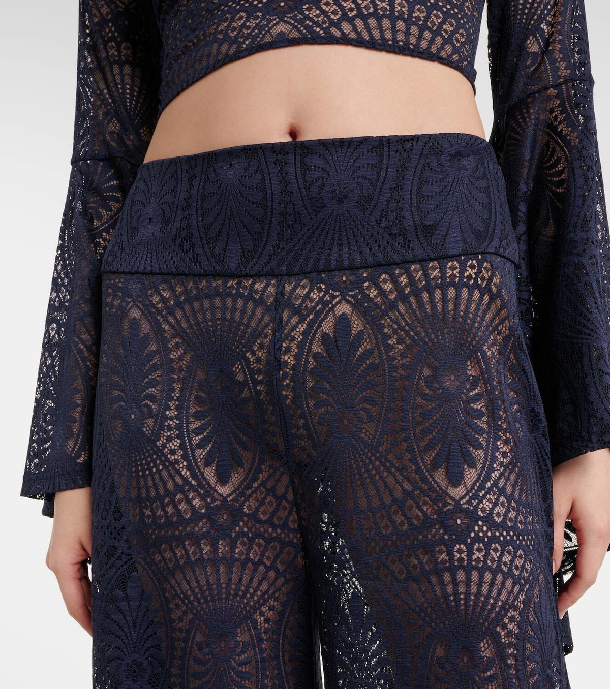 Alexandra Miro Paloma lace wide-leg pants