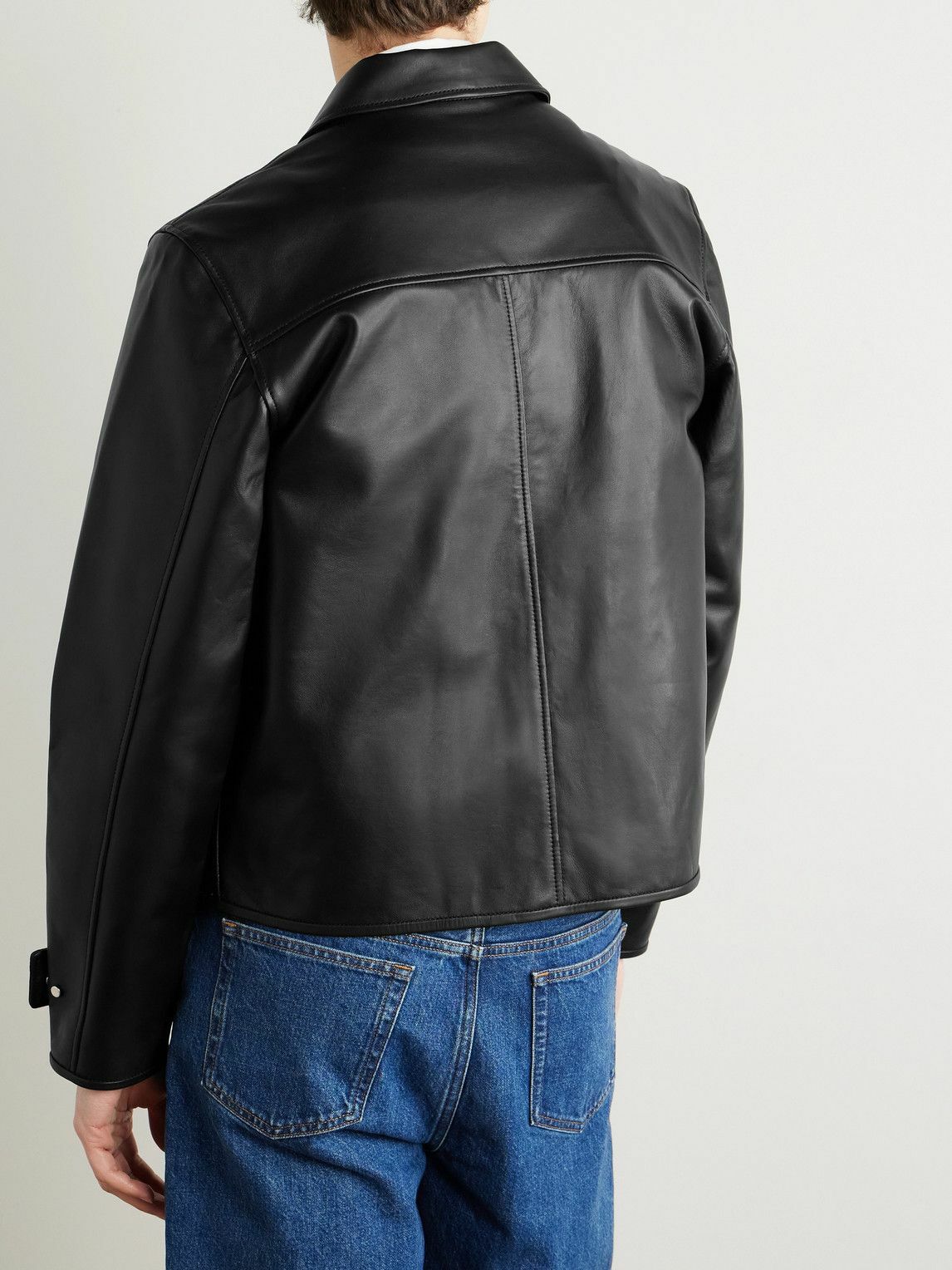 Officine Générale - Milan Cropped Leather Jacket - Black Officine