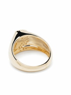 Yvonne Léon 9K Yellow Gold Chevaliere Lune Diamond Ring