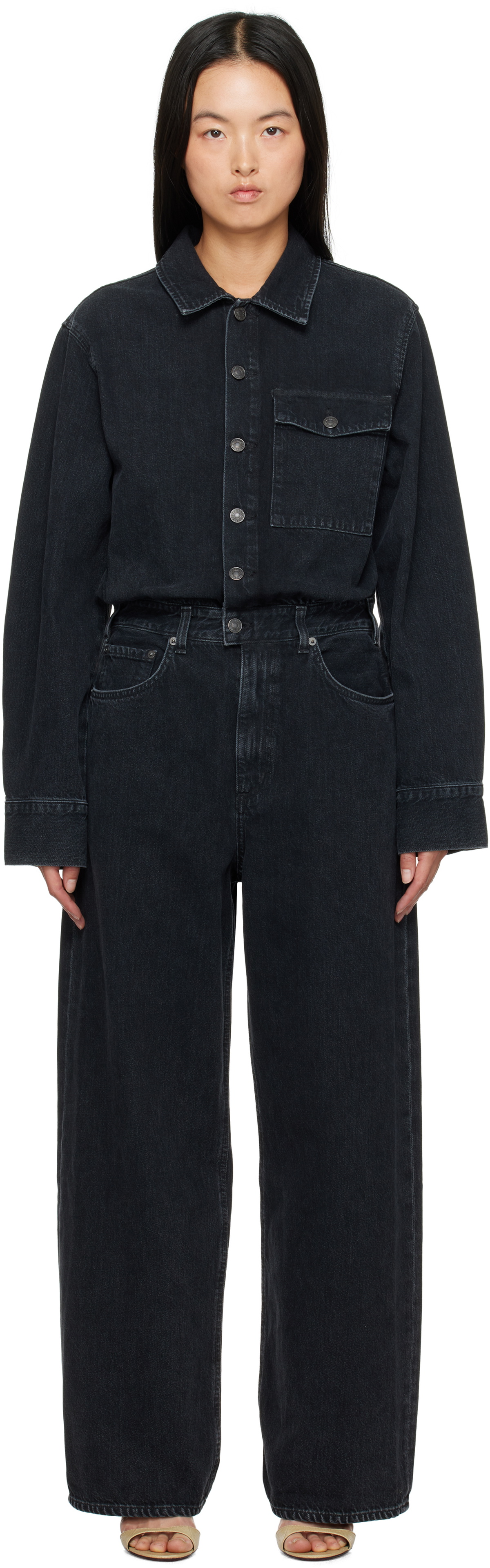 AGOLDE Black Tane Denim Jumpsuit AGOLDE