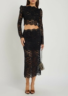 Rabanne Off-the-shoulder Lace Crop top Black