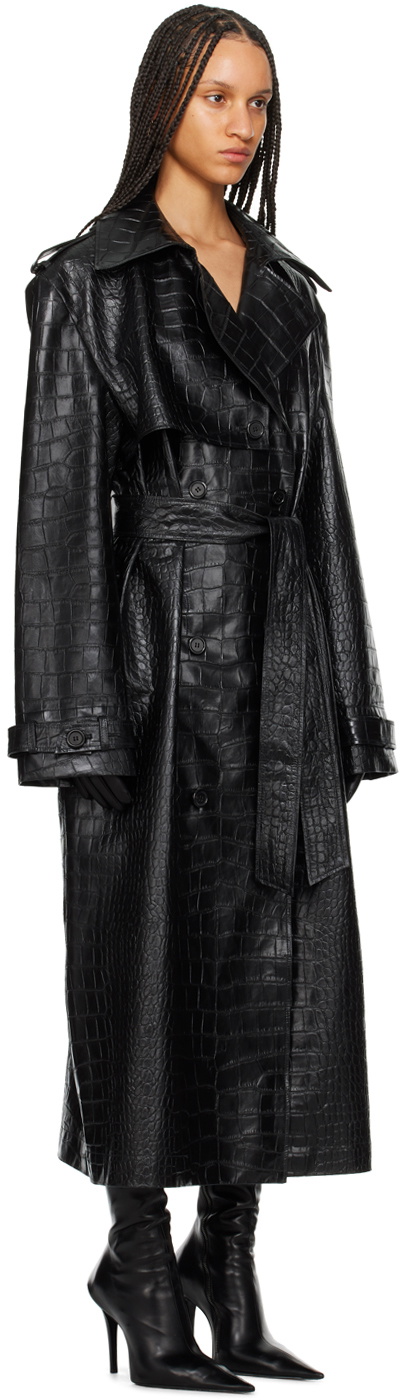 LU'U DAN コート LU'U DAN Black Oversized Tailored Faux-Leather Coat LU'U DAN