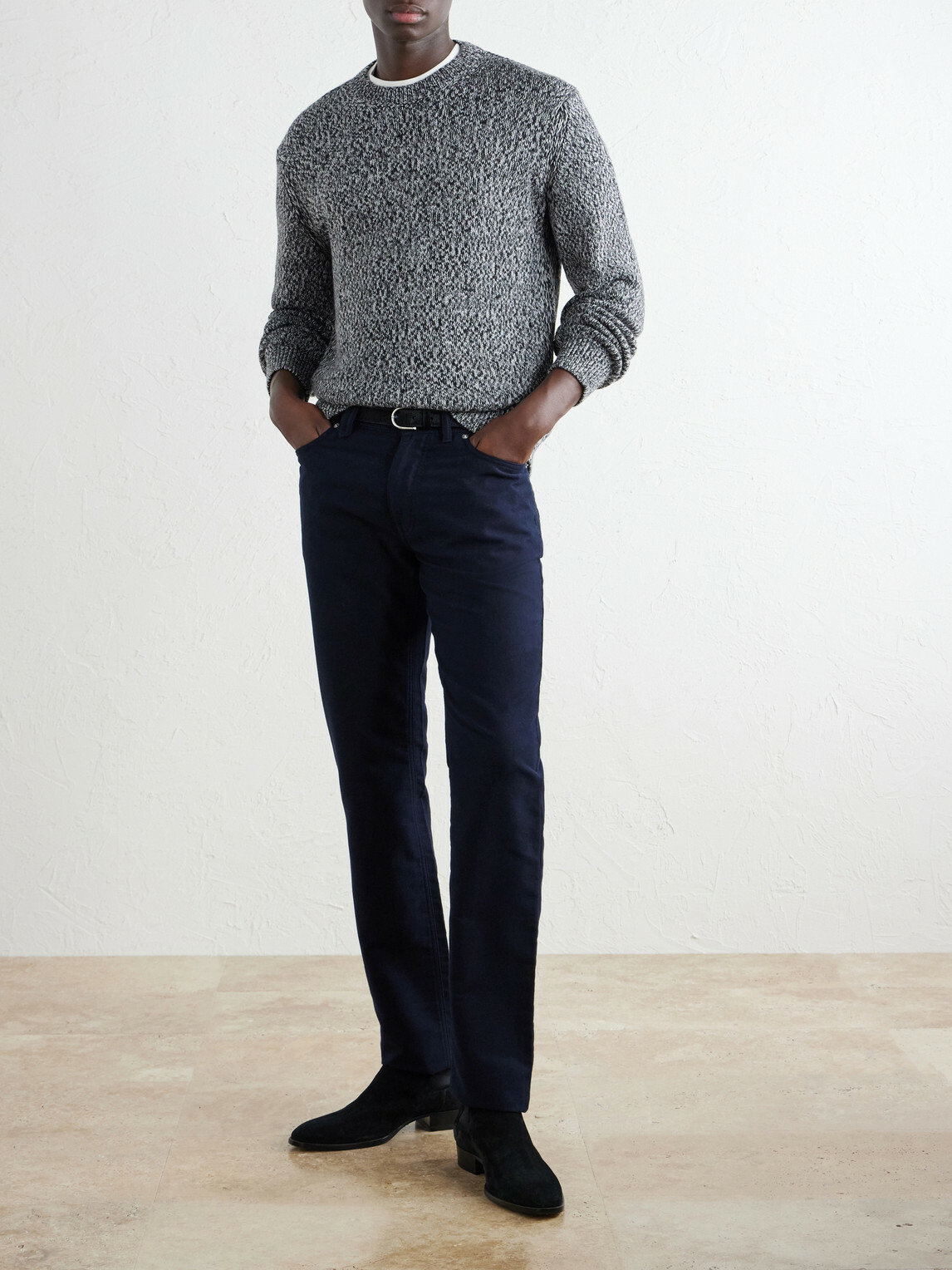 Brioni - Straight-Leg Cotton-Moleskin Trousers - Blue
