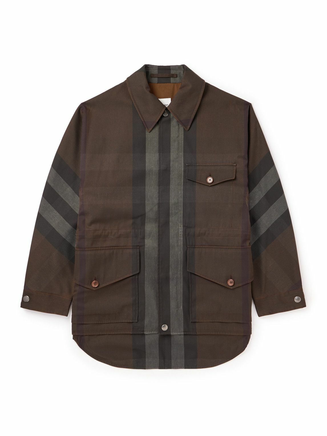 Burberry - Checked Shell Coat - Brown Burberry