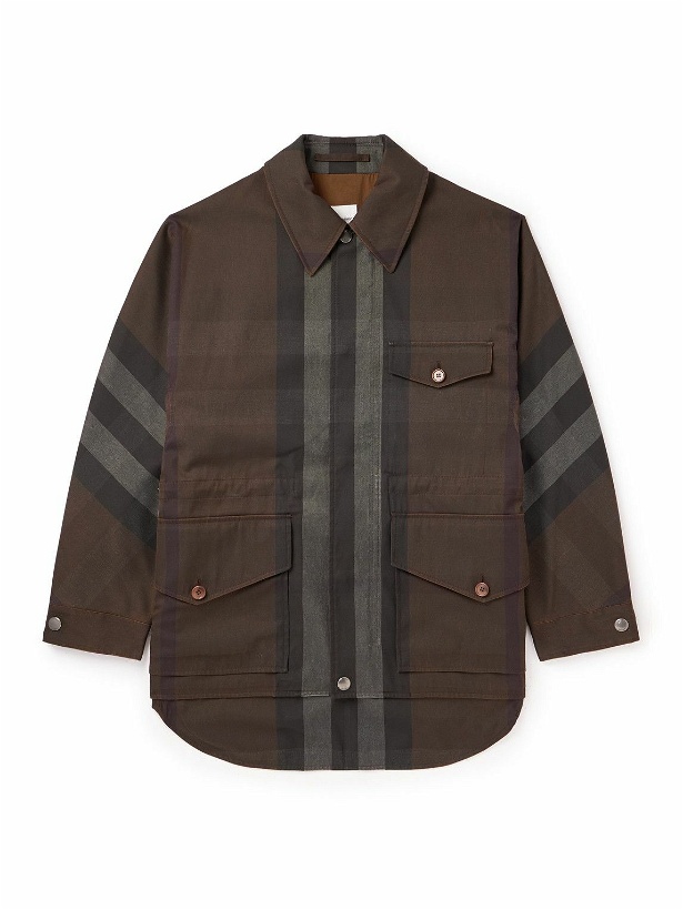 Photo: Burberry - Checked Shell Coat - Brown