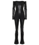 Halpern Off-shoulder faux leather jumpsuit