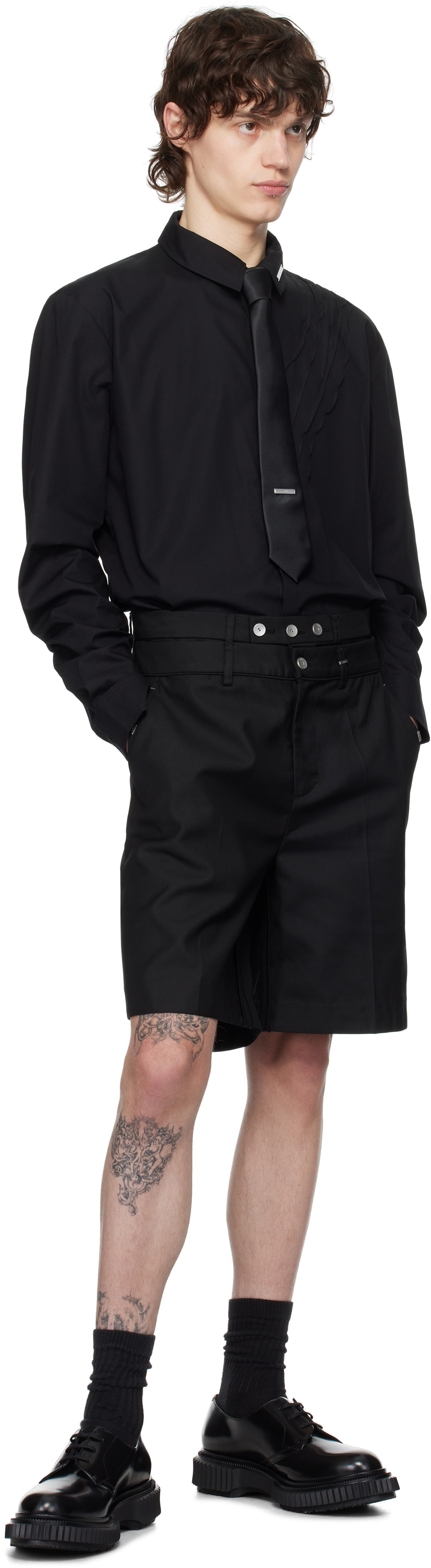 C2H4 Black Intellectual Tailored Shorts