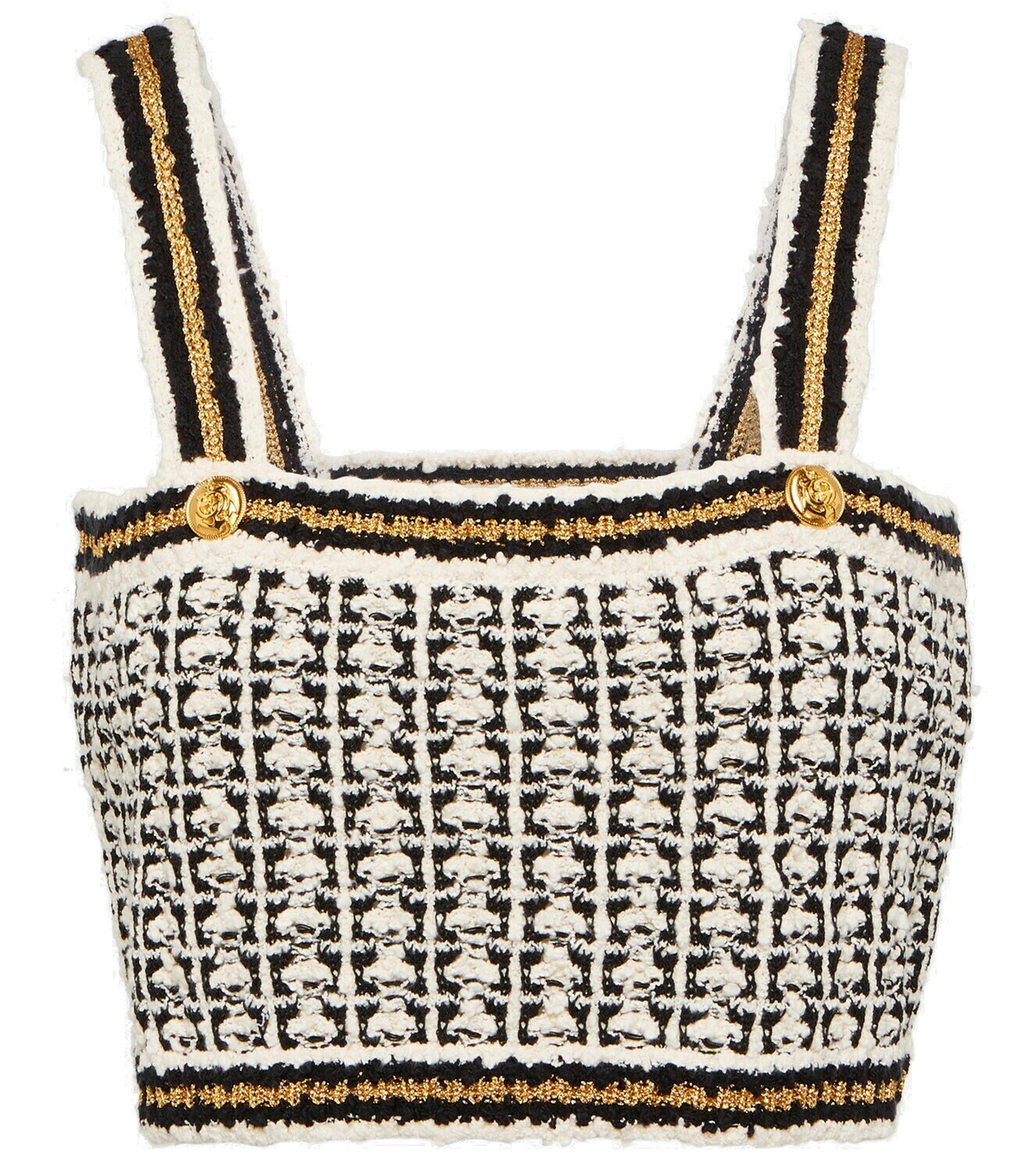 Gucci Bouclé embellished crop top Gucci