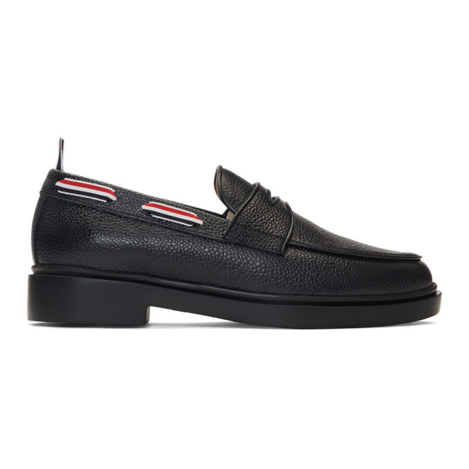 Photo: Thom Browne Black Tricolor Trim Loafers