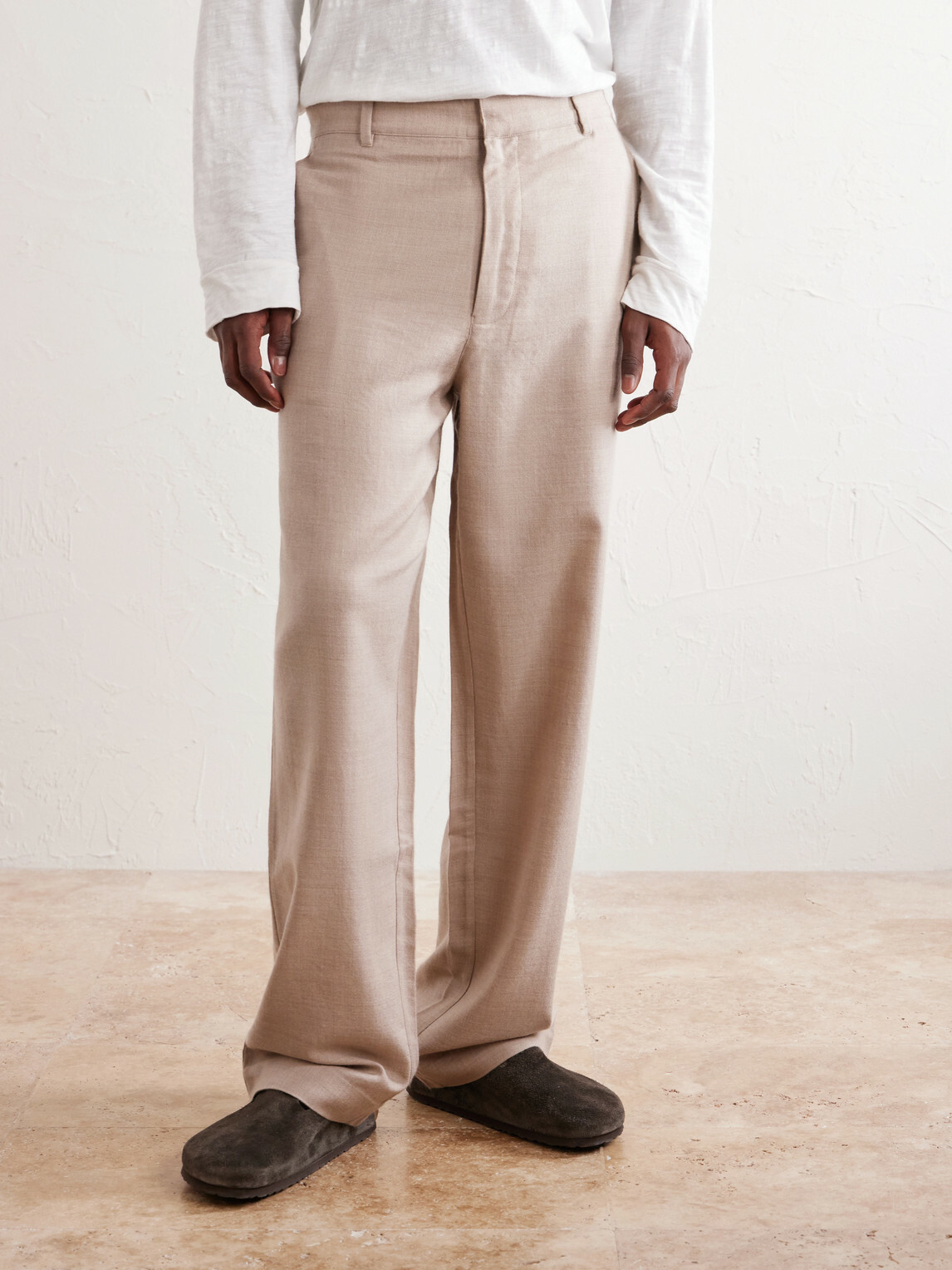The Elder Statesman - Cashmina Slacker Straight-Leg Wool and Cashmere-Blend Trousers - Neutrals