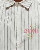 Adish Nafnuf Logo Cotton Striped Shirt White - Mens - Longsleeves
