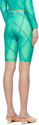 Marshall Columbia SSENSE Exclusive Blue & Green Diamond Seam Bike Shorts