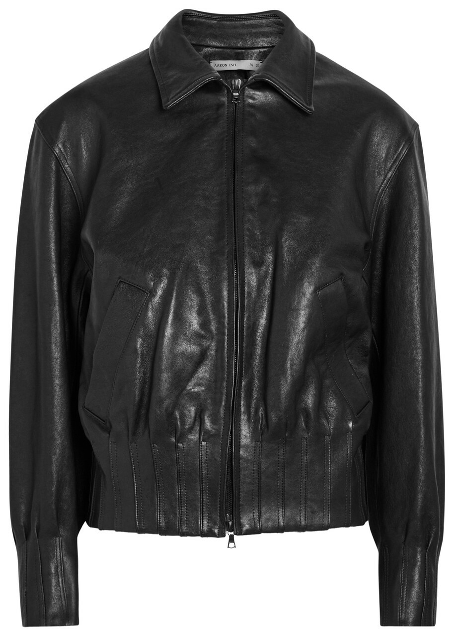 Matin Kim アウター　BLACK Kim Matin Black Leather Oversized Jacket