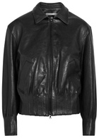 Aaron Esh Boxy Leather Jacket Black